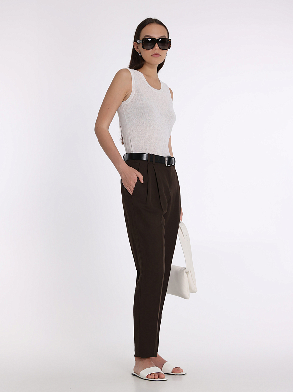 брюки Max Mara MINCIO цвет кофейный