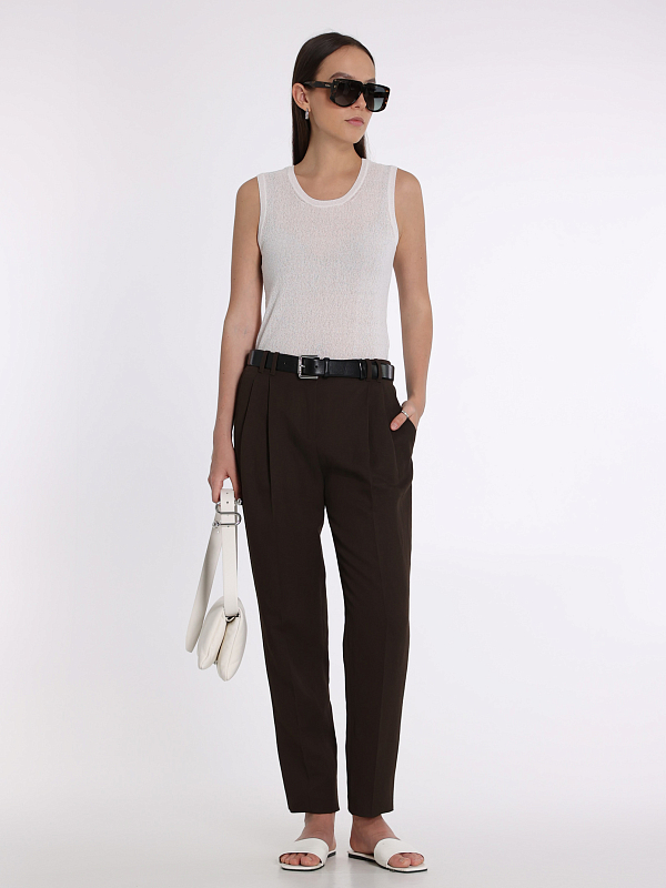 брюки Max Mara MINCIO цвет кофейный