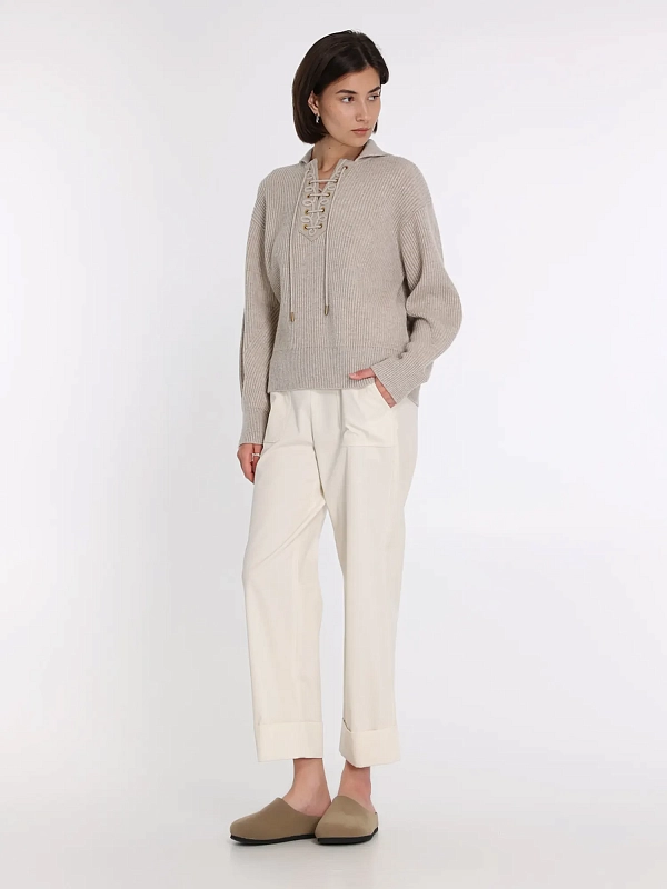 брюки Max Mara PALIO цвет белый