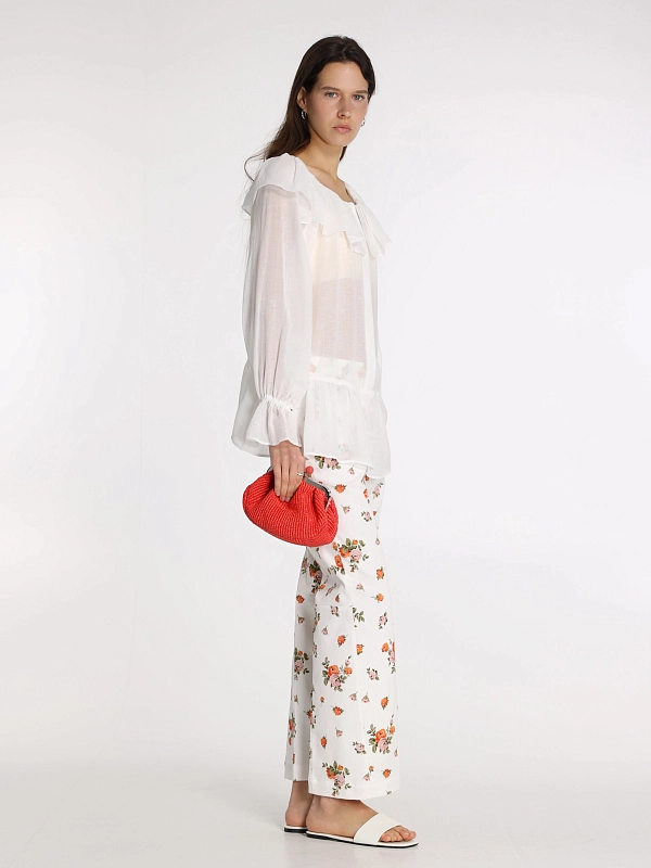 брюки Max Mara Weekend ARTEN1234 цвет белый принт цветы