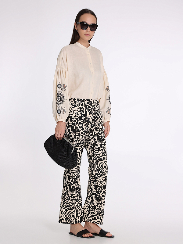 брюки Max Mara Weekend CADMIO цвет черно-белый