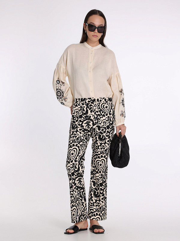 брюки Max Mara Weekend CADMIO цвет черно-белый