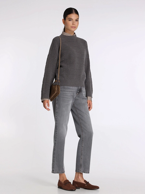 джемпер Brunello Cucinelli MBM738200P цвет серо-коричневый