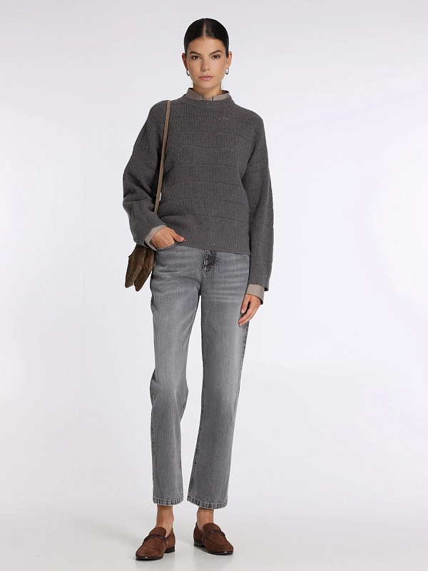 джемпер Brunello Cucinelli MBM738200P цвет серо-коричневый
