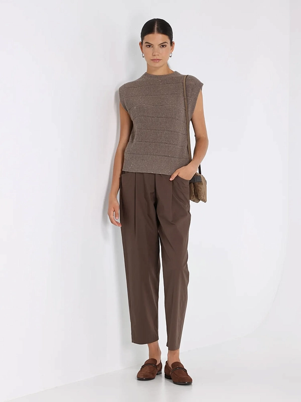 жилет трикотажный Brunello Cucinelli MBM738210P цвет светло-коричневый