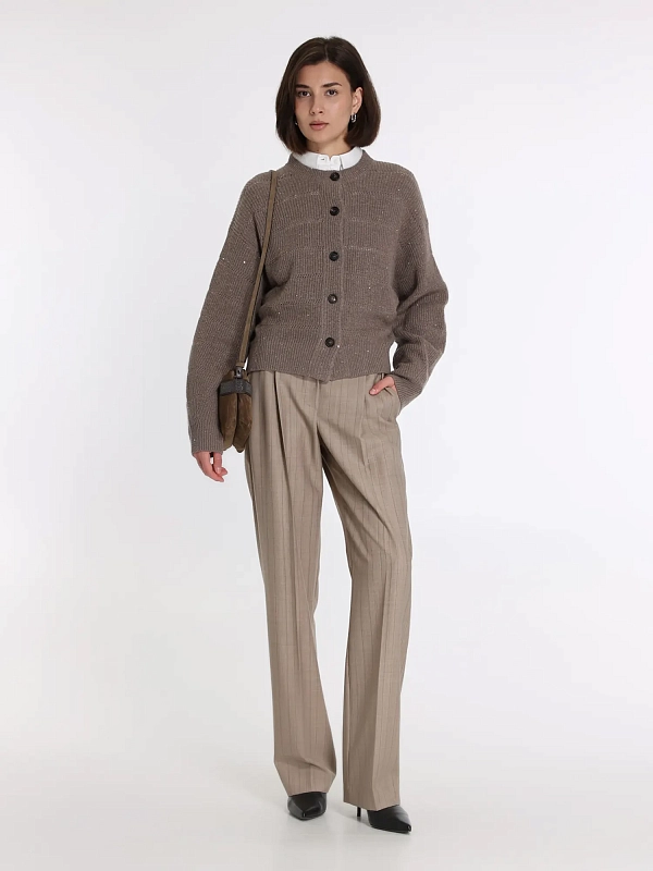 брюки Brunello Cucinelli MP146P9019 цвет бежевый