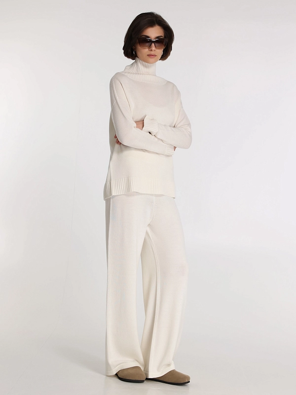 брюки трикотажные Max Mara HAMBURG цвет белый