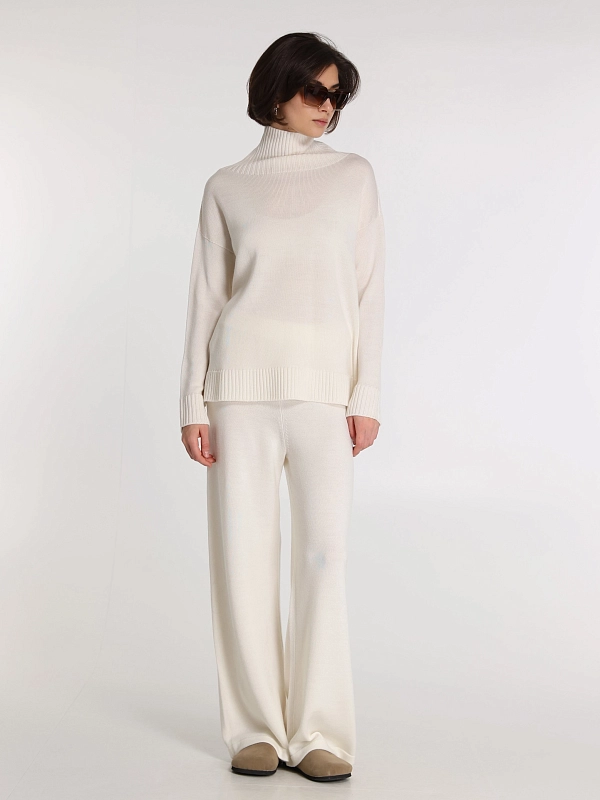 брюки трикотажные Max Mara HAMBURG цвет белый