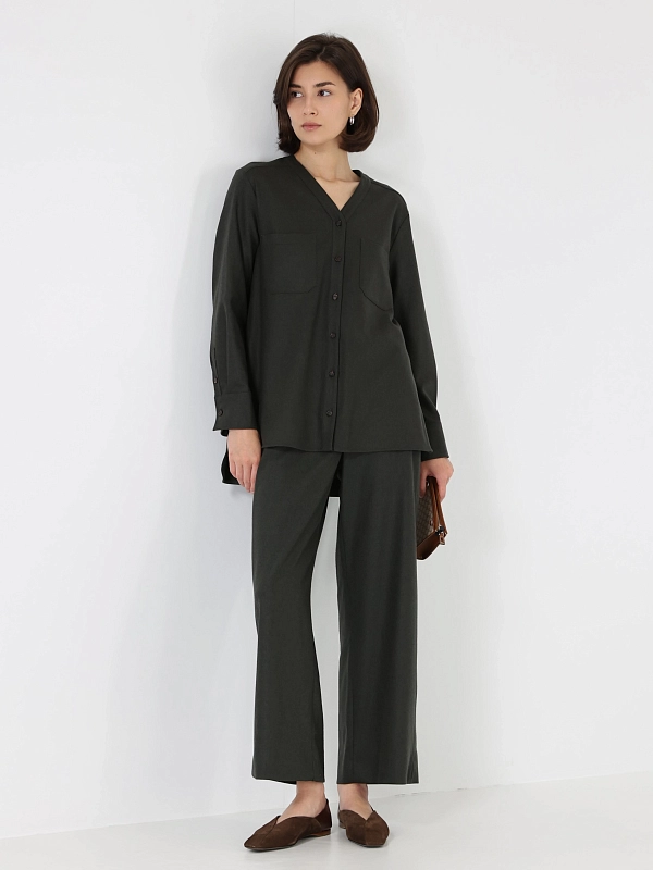 рубашка Max Mara NINE цвет темно-зеленый