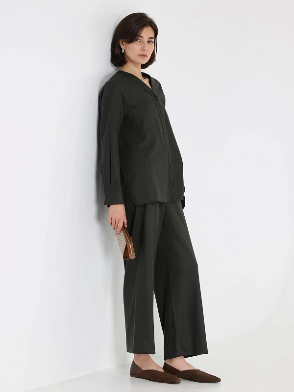 рубашка Max Mara NINE цвет темно-зеленый