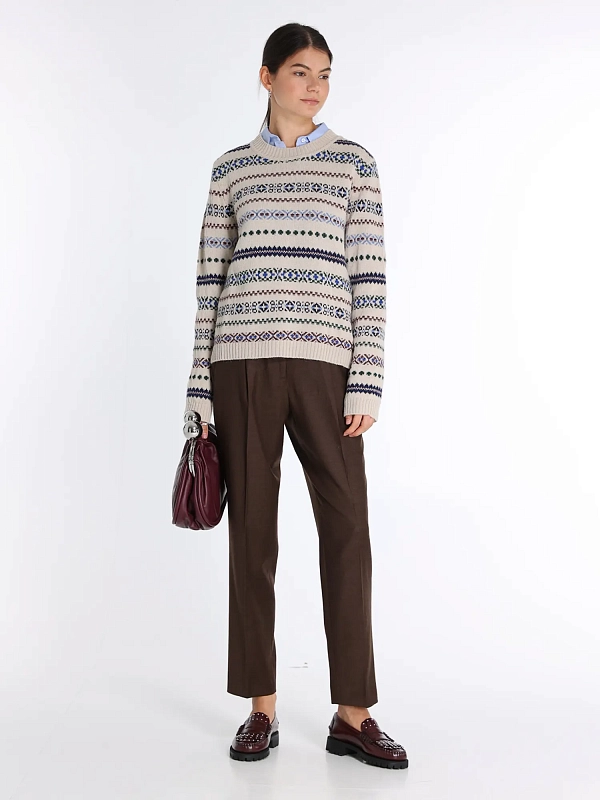 брюки Max Mara Weekend CALDAIA цвет шоколадный