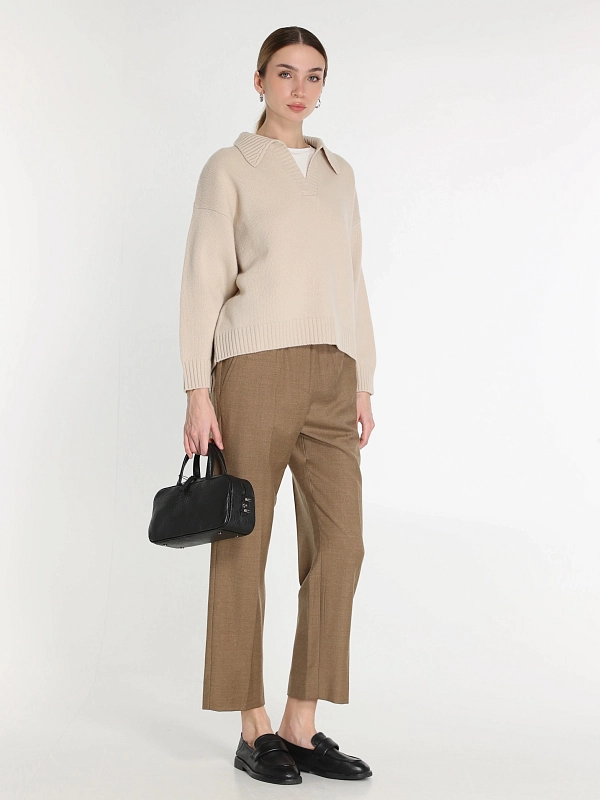 брюки Max Mara Weekend HATELEY цвет коричневый