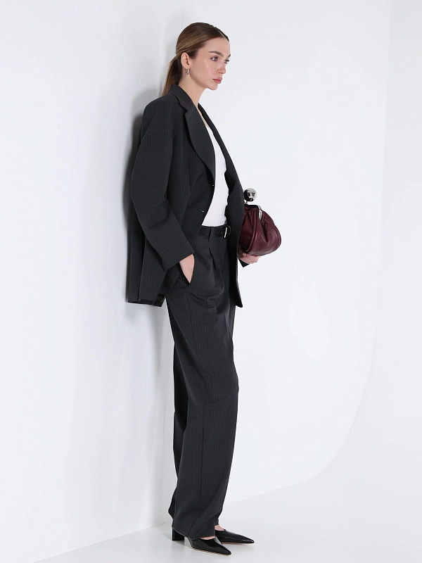 брюки Max Mara Weekend SALSA цвет серый
