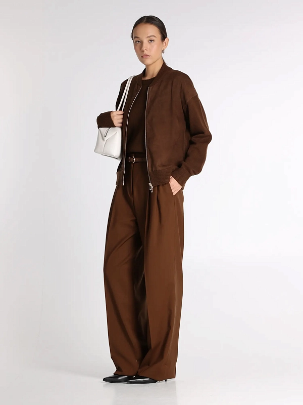 брюки Max Mara MSTBACIO цвет коричневый