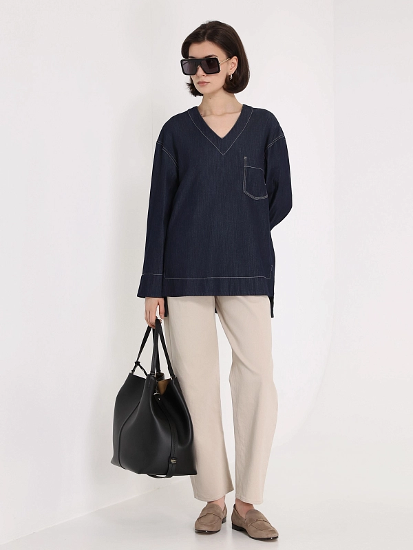 рубашка джинсовая Max Mara SMMPACE цвет темно-синий
