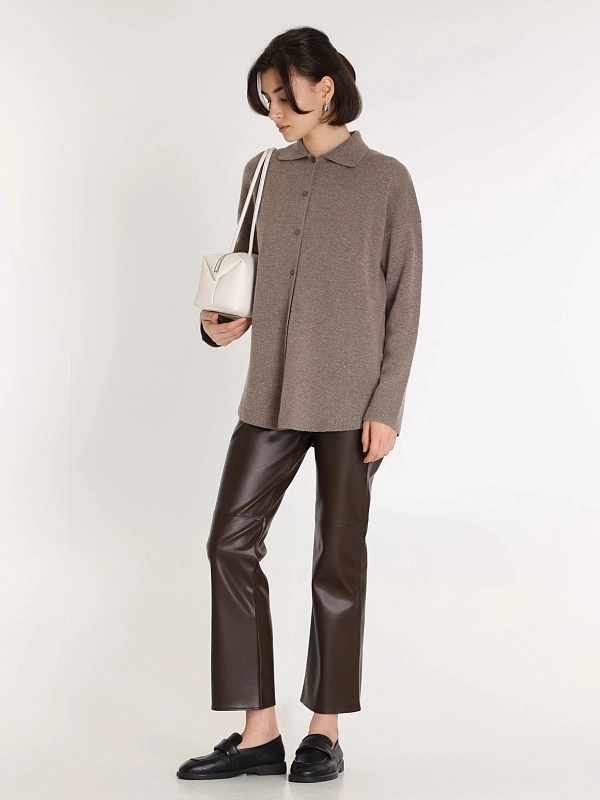 брюки эко Max Mara SMMSUBLIME цвет коричневый