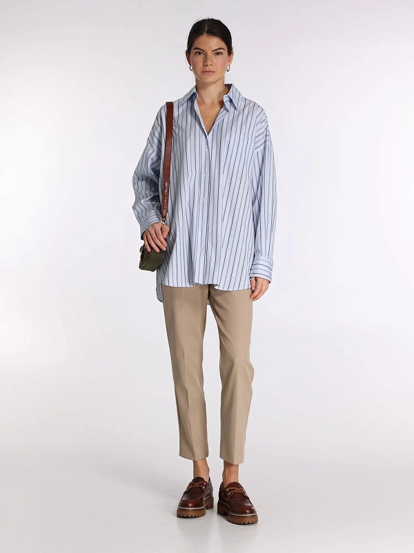 рубашка Max Mara Weekend WKDAMOUR цвет белый, светло-голубой