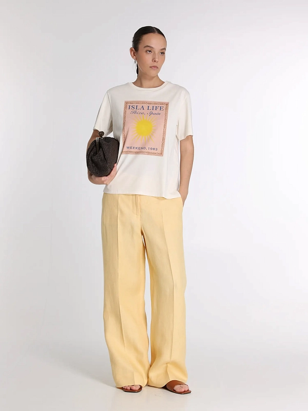 футболка Max Mara Weekend WKDPANTERA цвет белый, желтый