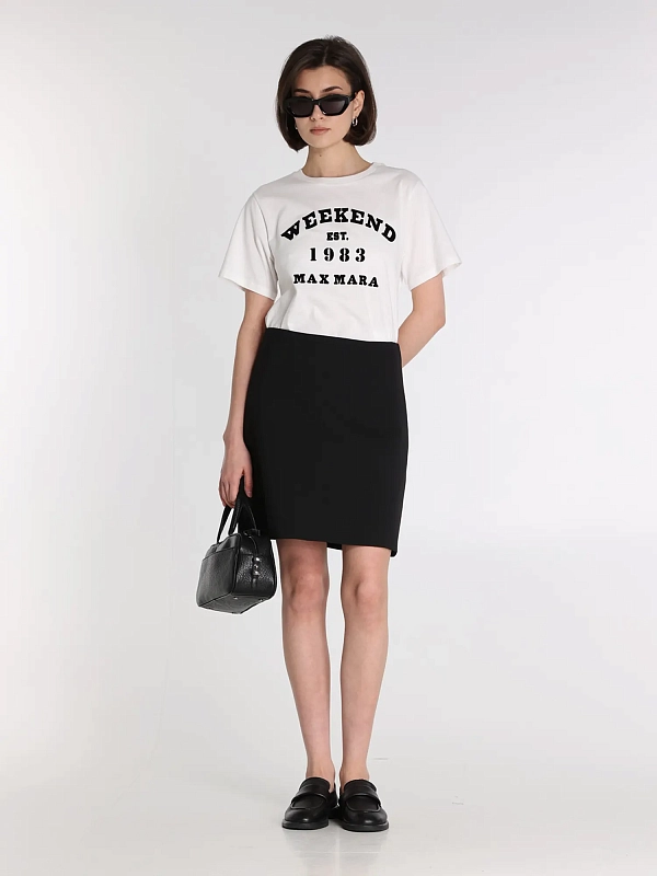 футболка Max Mara Weekend WKDTENUE цвет белый с принтом